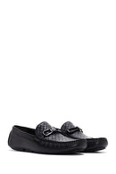 Men's Black Buckle Leather Casual Loafer | Derimod