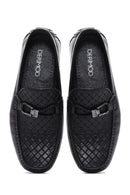 Men's Black Buckle Leather Casual Loafer | Derimod