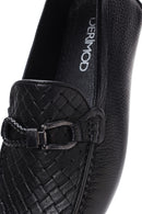 Men's Black Buckle Leather Casual Loafer | Derimod