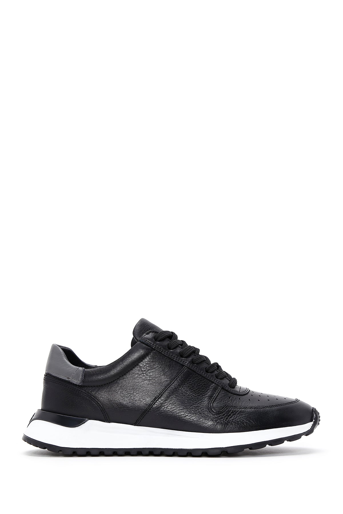 Men's Black Leather Sneaker 23SFD640618 | Derimod
