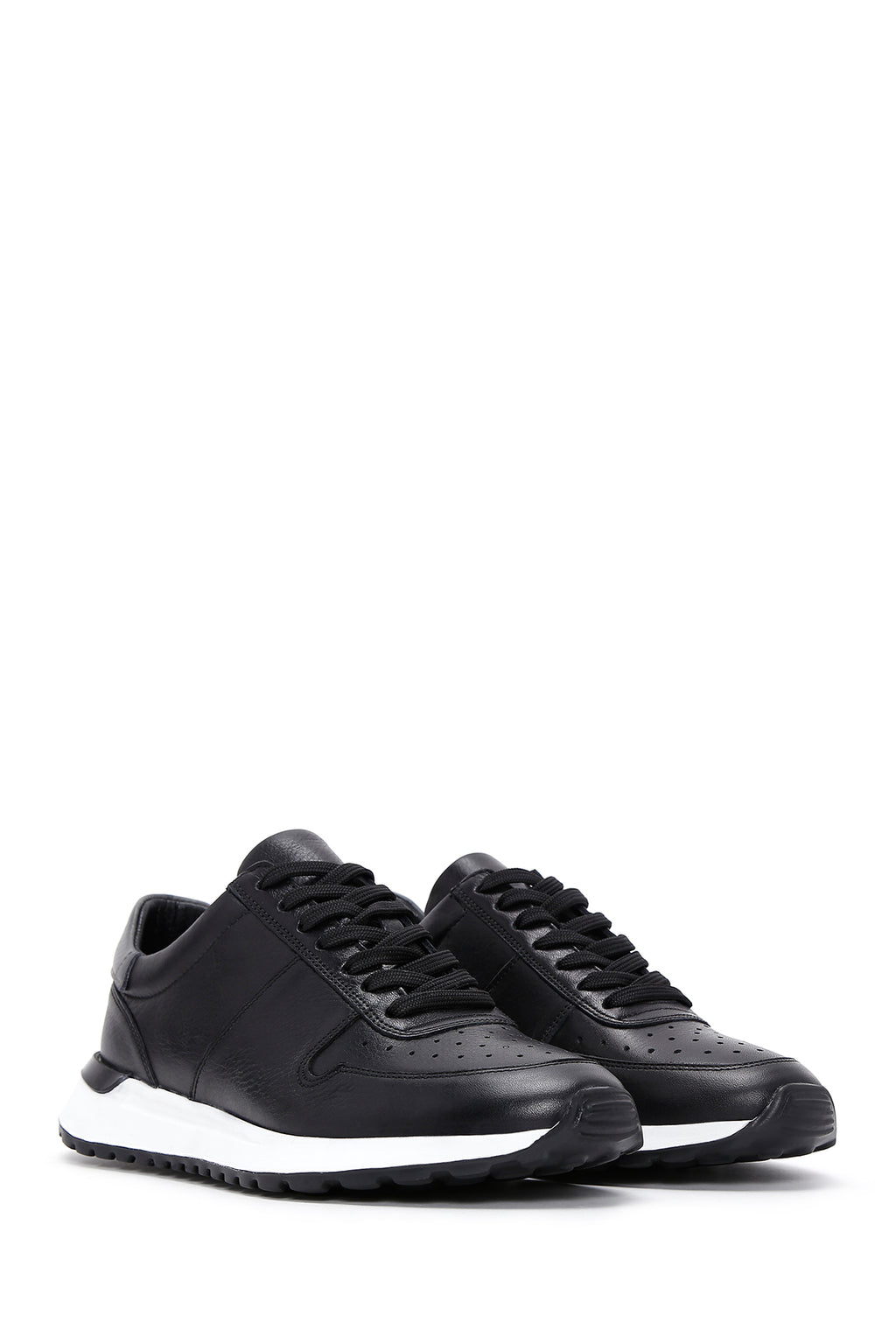Erkek Siyah Deri Sneaker
