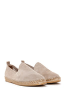 Men's Beige Suede Leather Espadrille | Derimod
