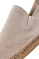 Men's Beige Suede Leather Espadrille | Derimod