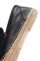 Men's Black Leather Espadrille | Derimod