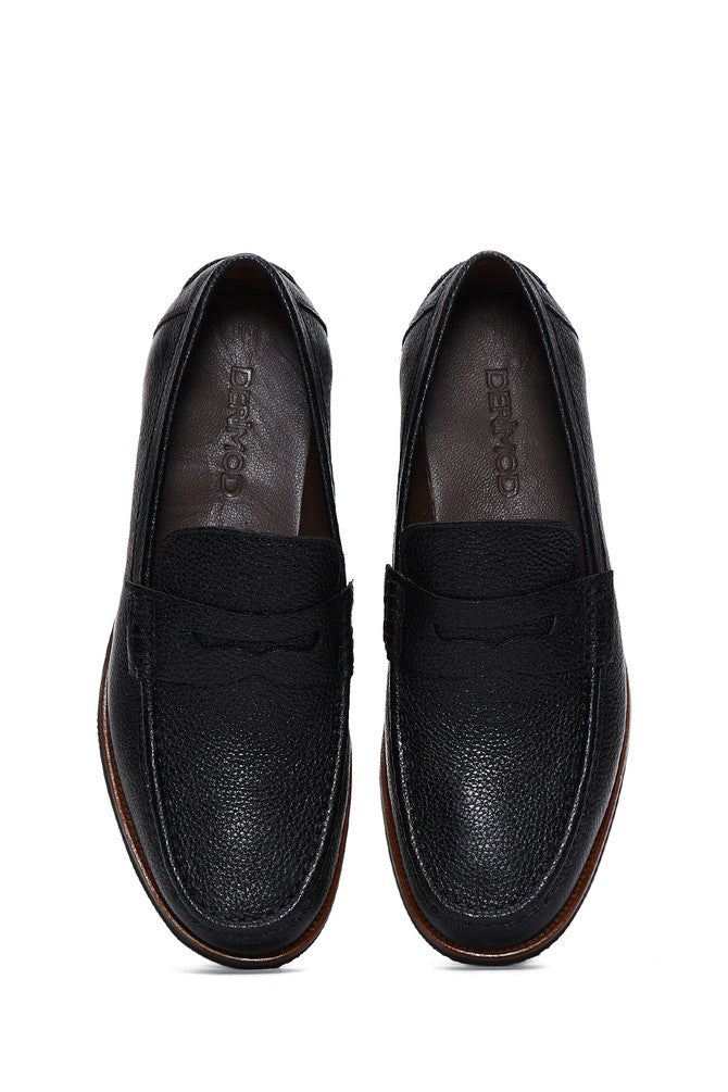 Erkek Siyah Deri Klasik Loafer