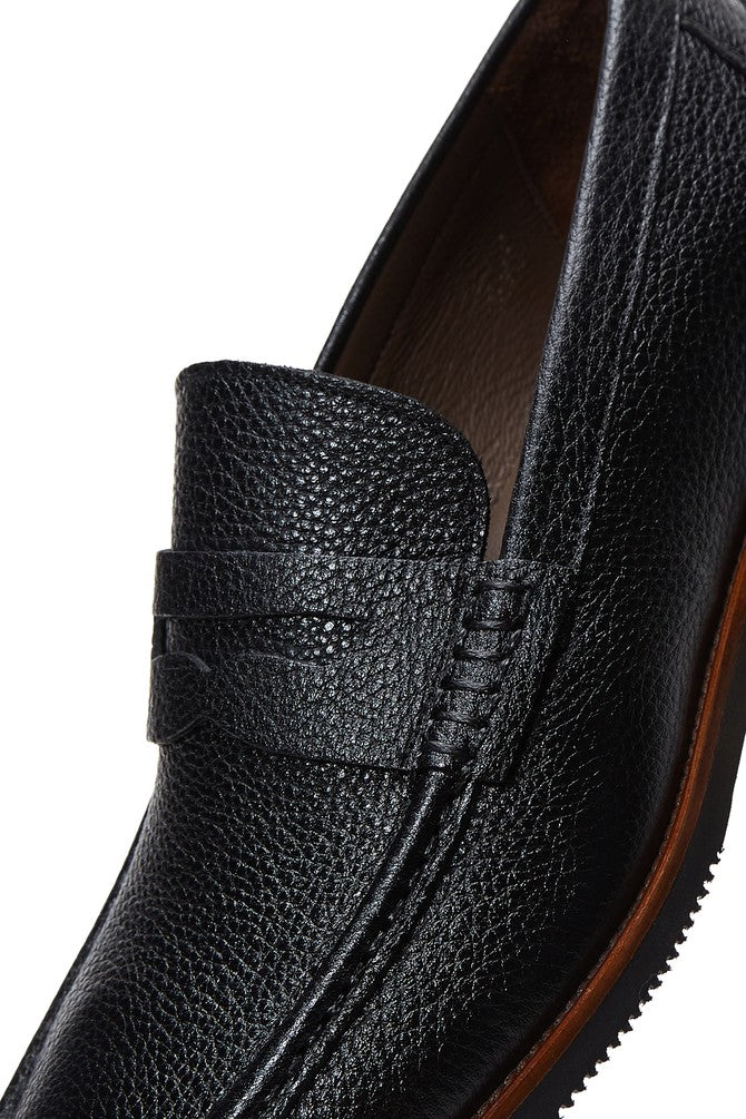 Erkek Siyah Deri Klasik Loafer