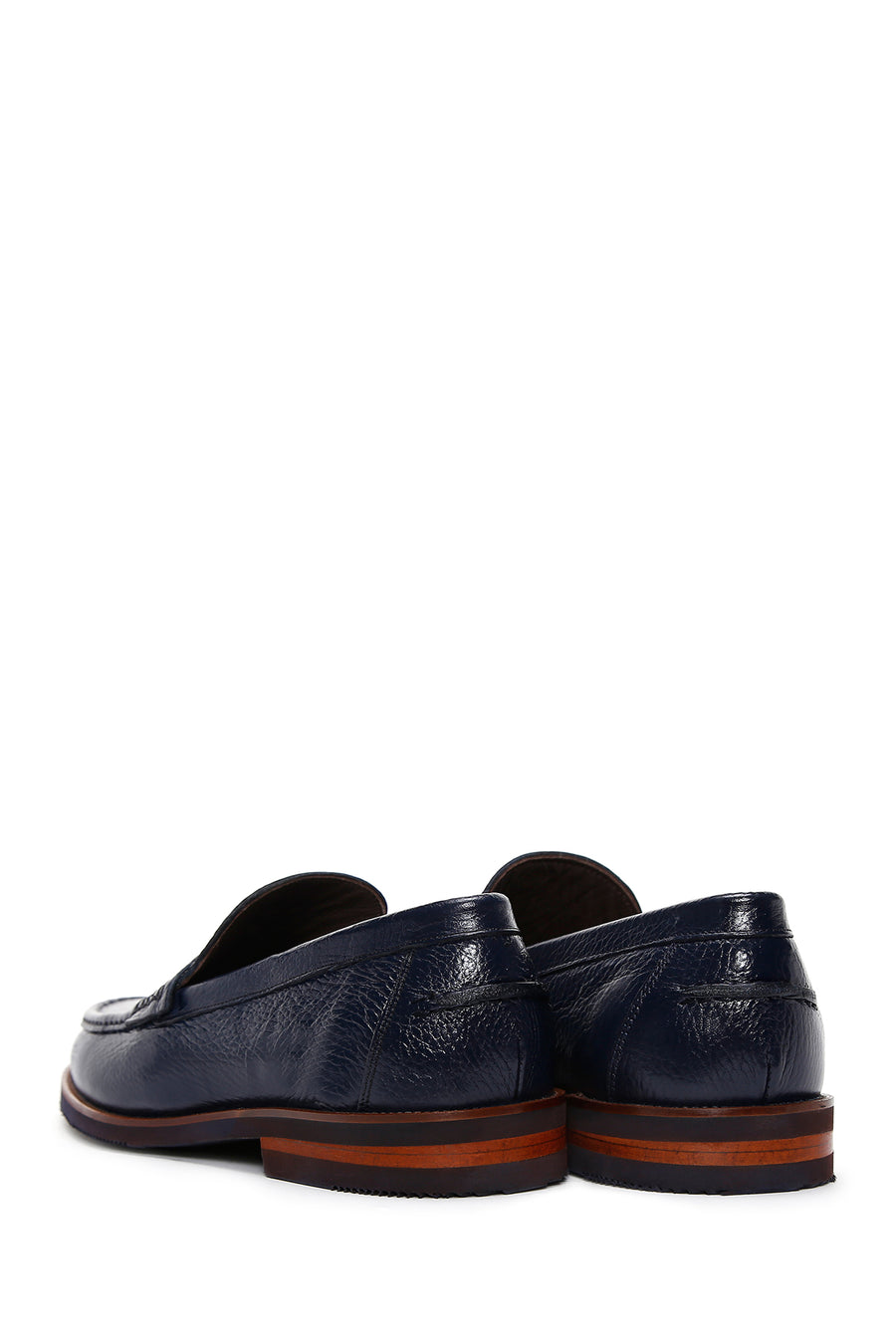 Erkek Lacivert Deri Klasik Loafer