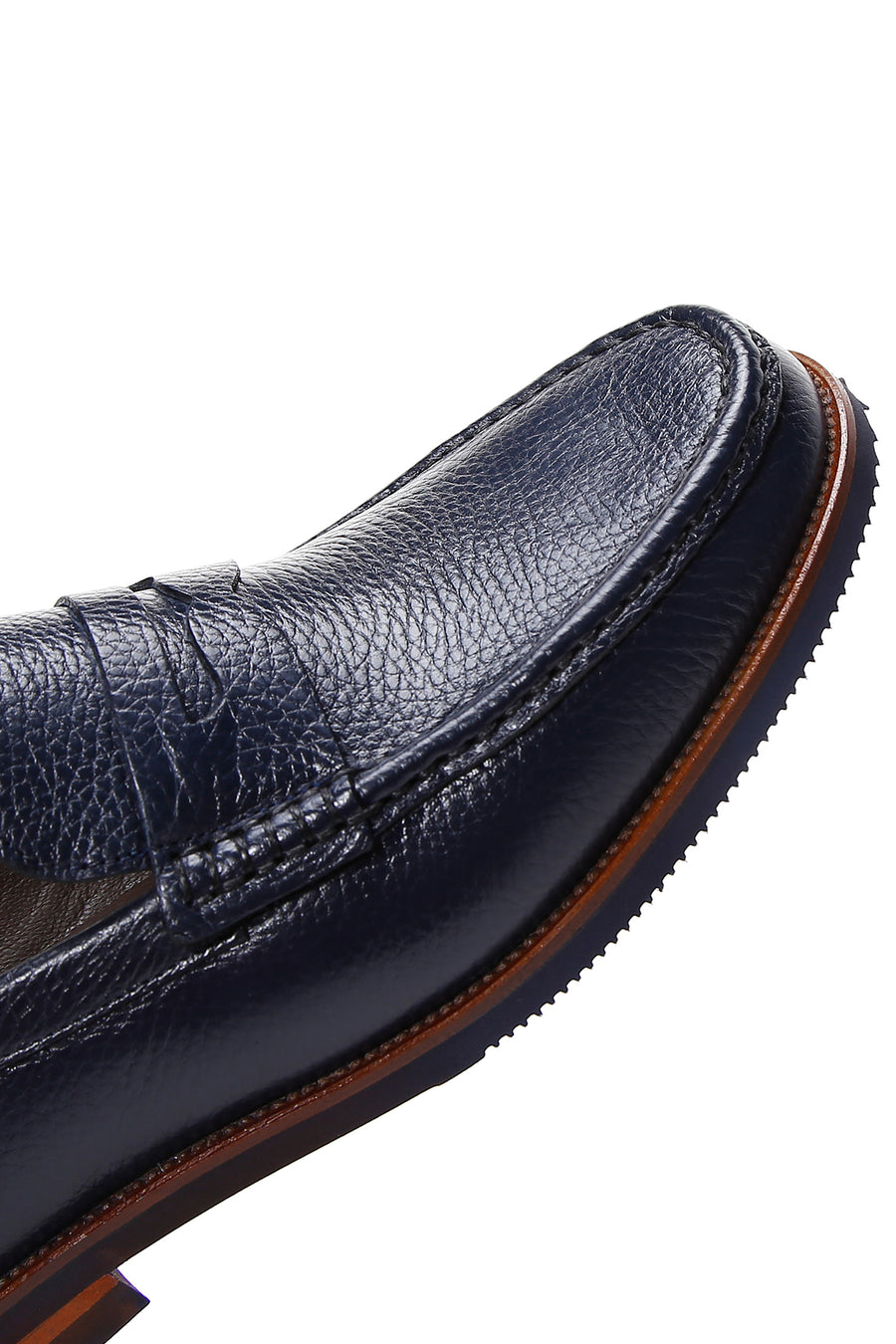 Erkek Lacivert Deri Klasik Loafer