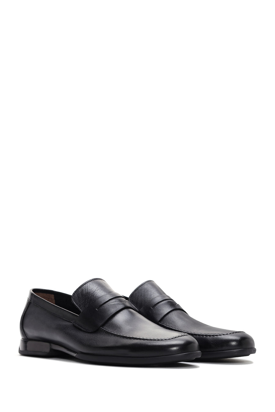 Men's Black Leather Casual Loafer