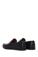 Men's Black Leather Printed Loafer | Derimod