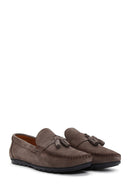 Men's Mink Suede Leather Tasseled Loafer | Derimod