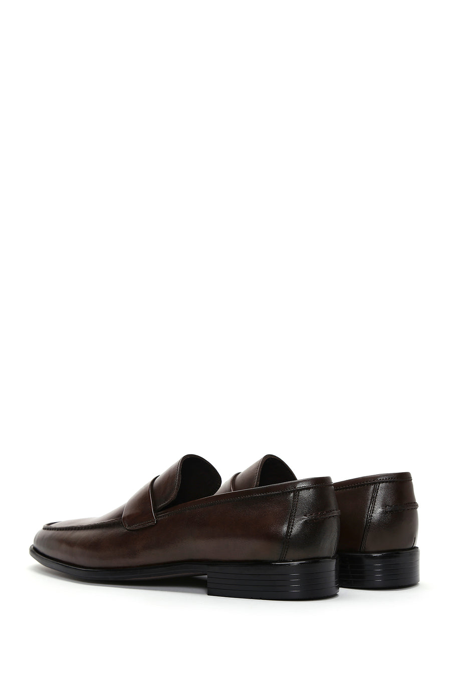 Erkek Kahverengi Deri Klasik Loafer