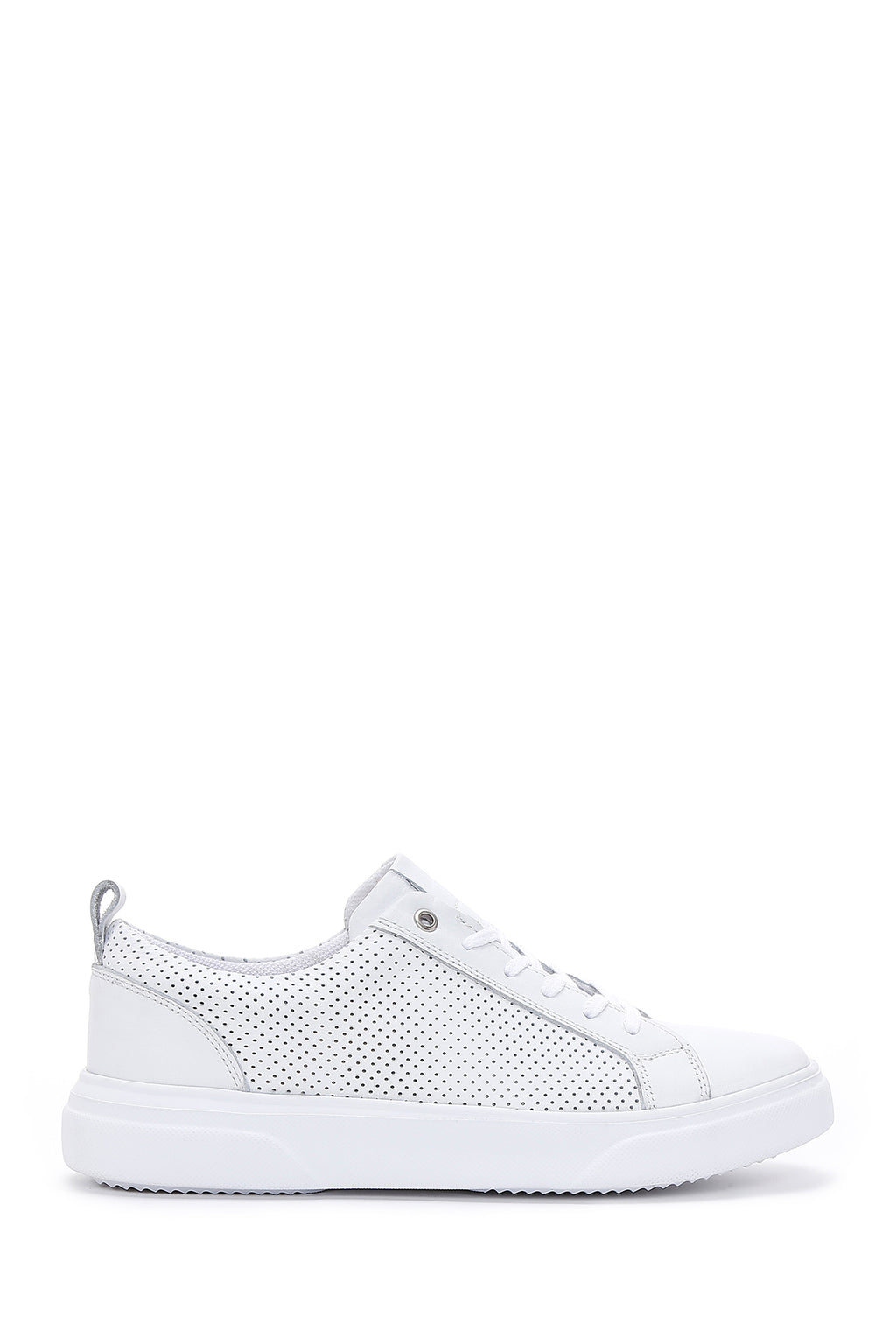 Erkek Beyaz Deri Baskılı Sneaker