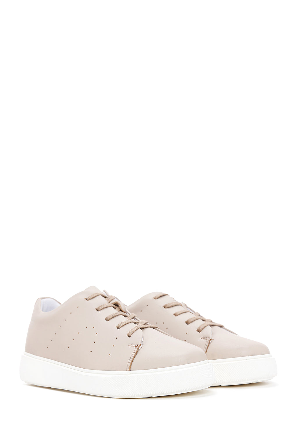 Erkek Bej Deri Sneaker