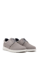 Men's Gray Nubuck Leather Casual Shoes | Derimod