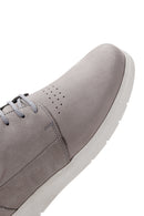 Men's Gray Nubuck Leather Casual Shoes | Derimod