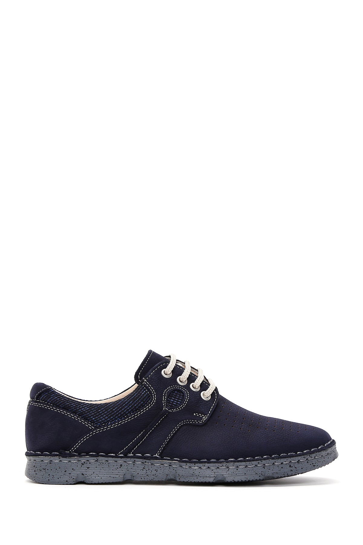 Men's Navy Blue Nubuck Leather Shoes 23SFD6842V3 | Derimod