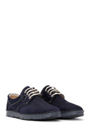 Men's Navy Blue Nubuck Leather Shoes | Derimod