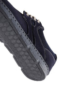 Men's Navy Blue Nubuck Leather Shoes | Derimod