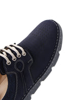 Men's Navy Blue Nubuck Leather Shoes | Derimod