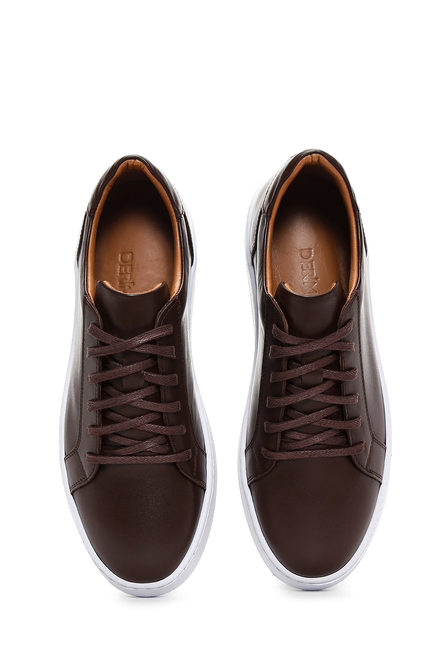 Erkek Kahverengi Deri Sneaker