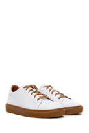 Men's White Leather Sneaker | Derimod
