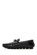 Men's Black Leather Tassel Loafer | Derimod