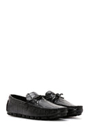 Men's Black Leather Tassel Loafer | Derimod