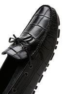 Men's Black Leather Tassel Loafer | Derimod