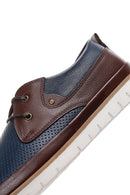 Men's Navy Blue Leather Casual Shoes | Derimod
