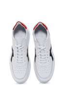 Men's White Leather Sneaker | Derimod