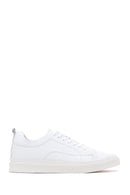 Men's White Leather Sneaker | Derimod