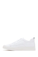 Men's White Leather Sneaker | Derimod