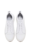Men's White Leather Sneaker | Derimod
