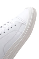 Men's White Leather Sneaker | Derimod