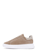 Men's Mink Nubuck Leather Thick Soled Sneaker | Derimod