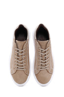 Men's Mink Nubuck Leather Thick Soled Sneaker | Derimod
