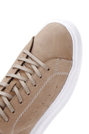 Men's Mink Nubuck Leather Thick Soled Sneaker | Derimod