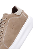 Men's Mink Nubuck Leather Thick Soled Sneaker | Derimod