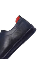 Men's Navy Blue Leather Printed Casual Sneaker | Derimod