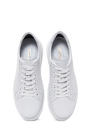Men's White Leather Thick Soled Sneaker | Derimod