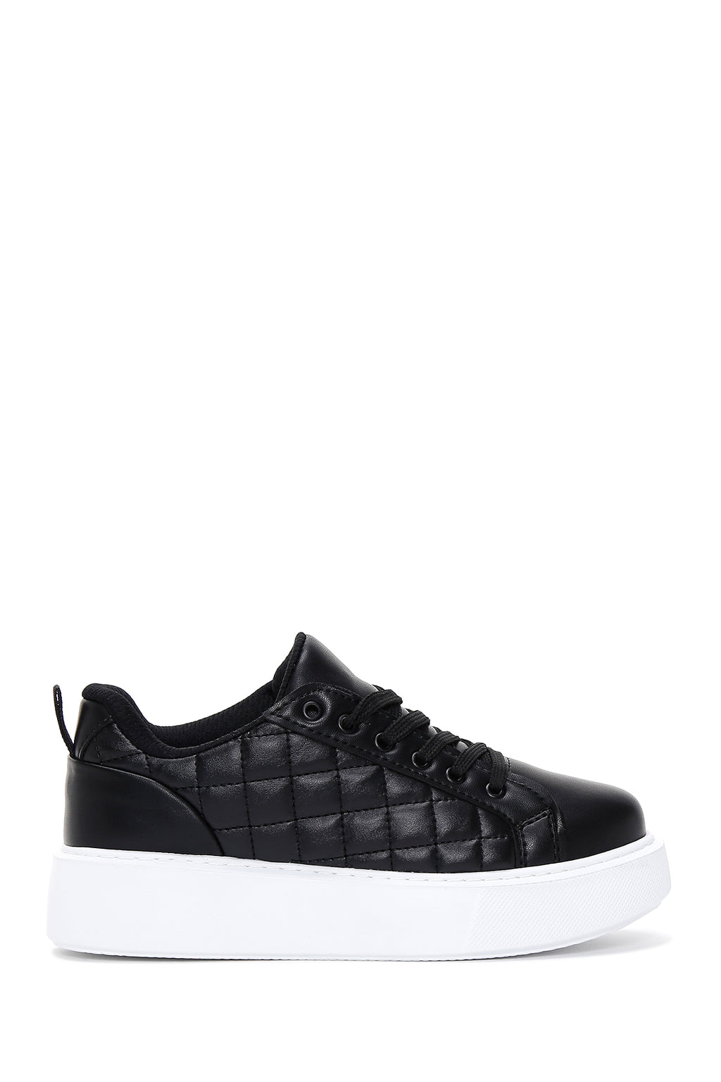 Kadın Siyah Kalın Tabanlı Kapitone Sneaker