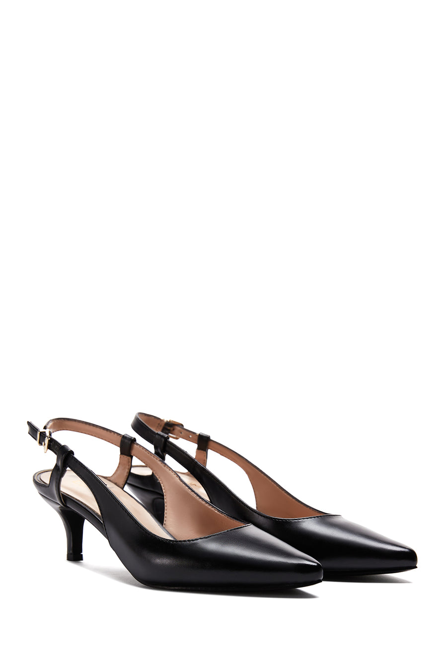 Women's Black Low Heeled Shoes