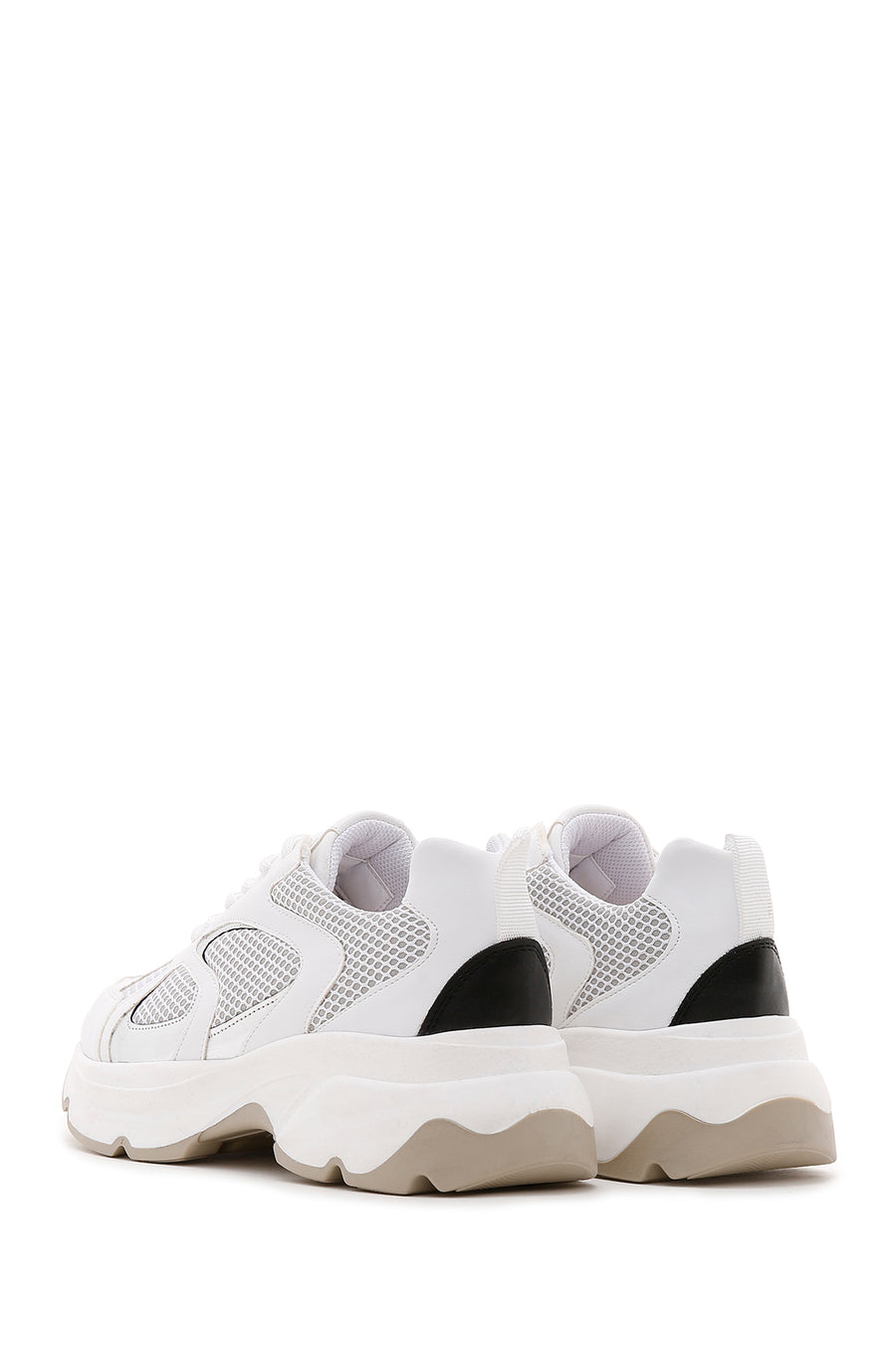 Women's White Thick Soled Sneaker