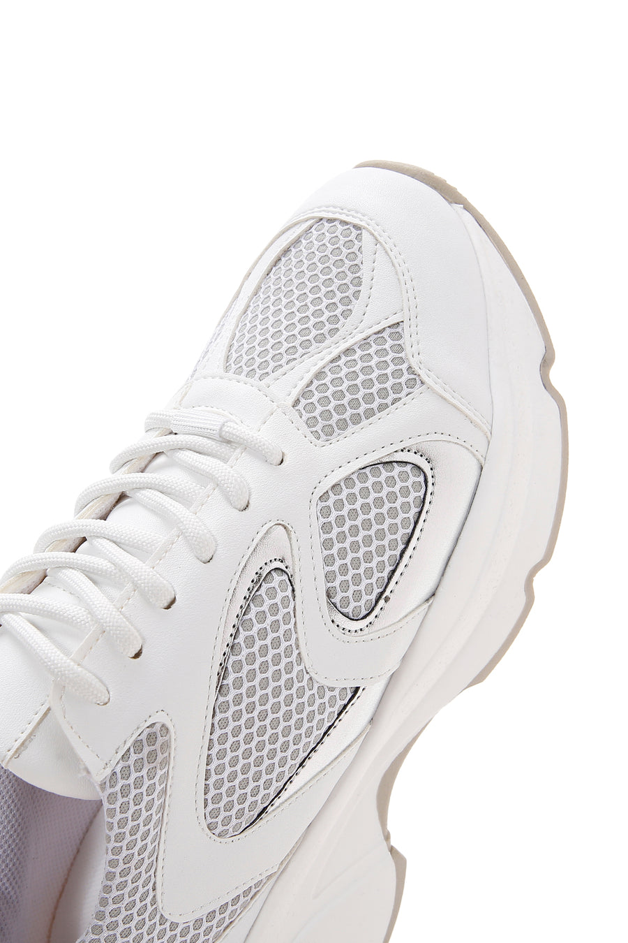 Women's White Thick Soled Sneaker