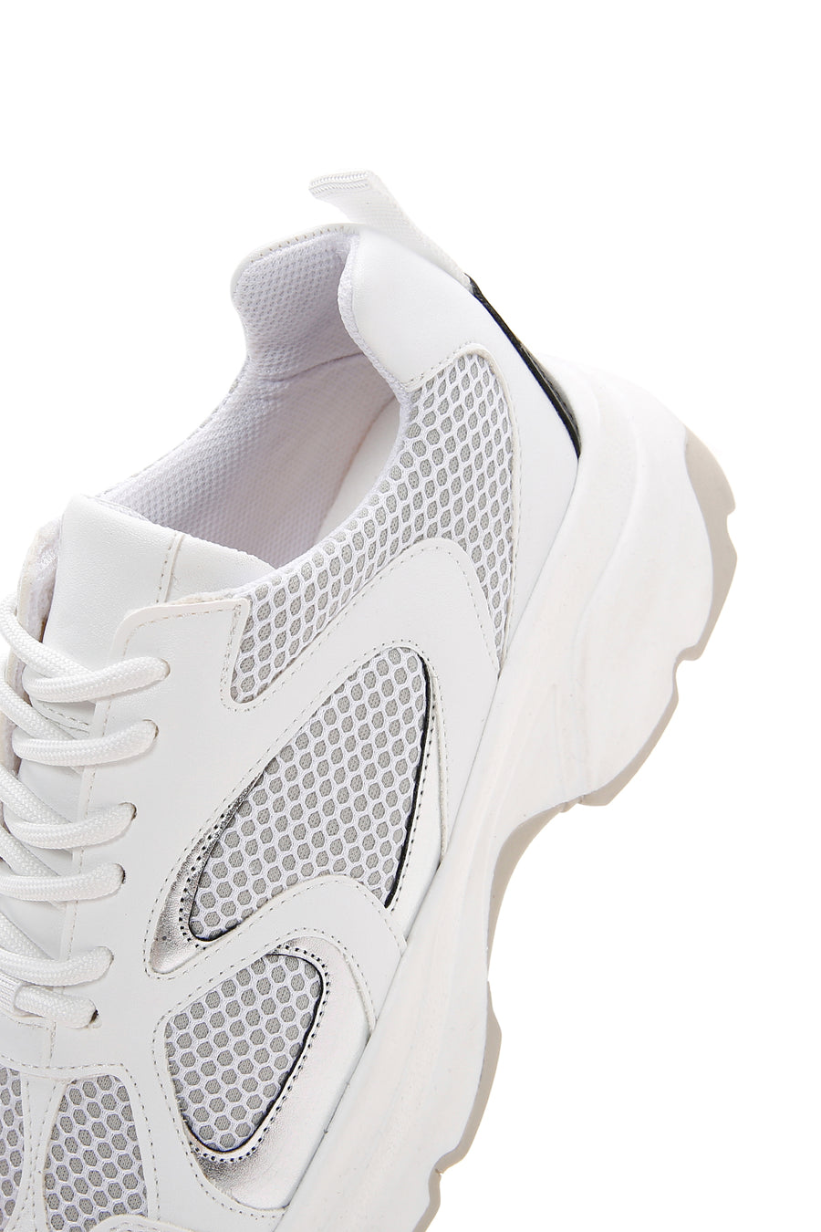 Women's White Thick Soled Sneaker