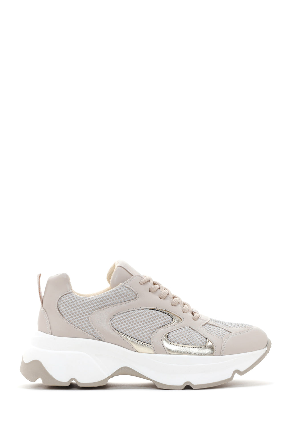 Kadın Bej Kalın Tabanlı Sneaker