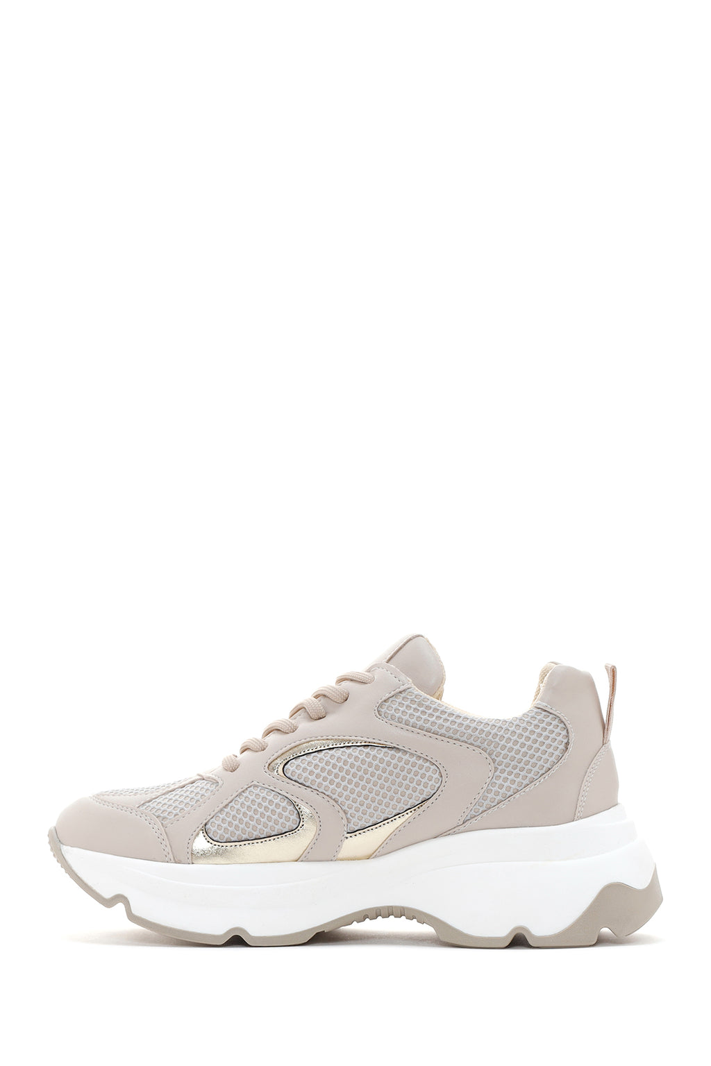 Kadın Bej Kalın Tabanlı Sneaker