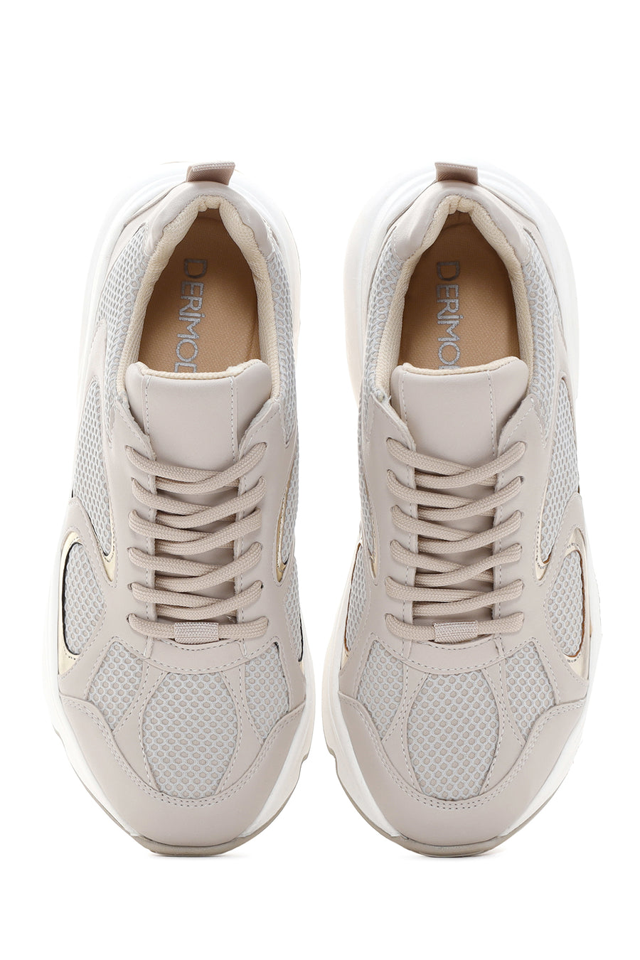 Kadın Bej Kalın Tabanlı Sneaker
