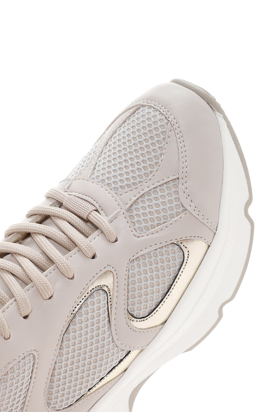 Kadın Bej Kalın Tabanlı Sneaker